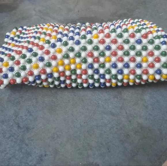 Vintage 1950's Bubble Beads Purse Yellow, Red, & Geen Handbag - Picture 10 of 12